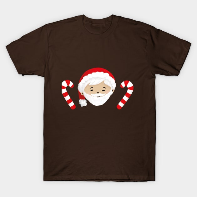 Santa "Jerry" with Candy Sticks T-Shirt by TinatiDesign